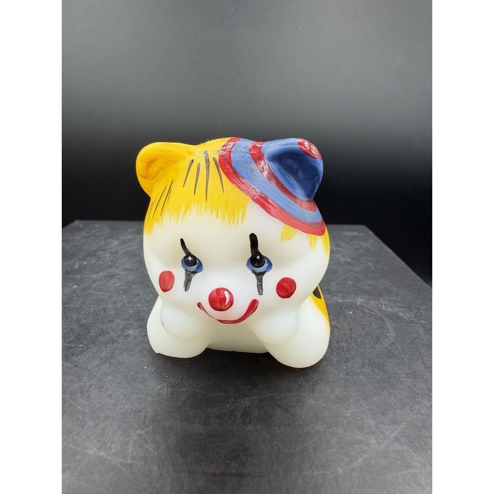Fenton Bear on Belly – Hand Painted Clown by Anderson 2003 Centennial Countdown